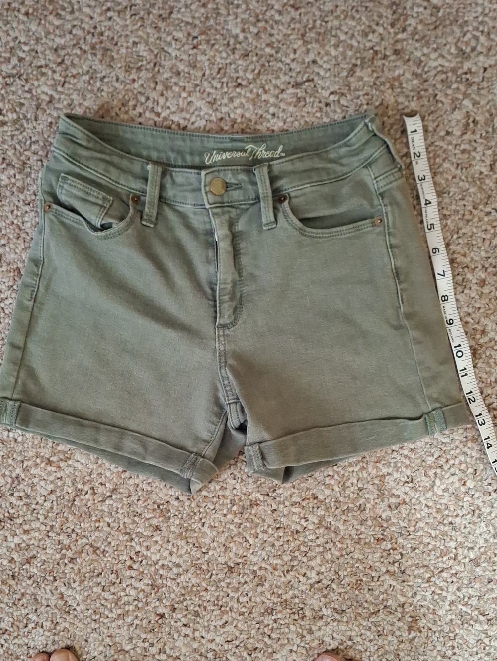 Green Jean Shorts